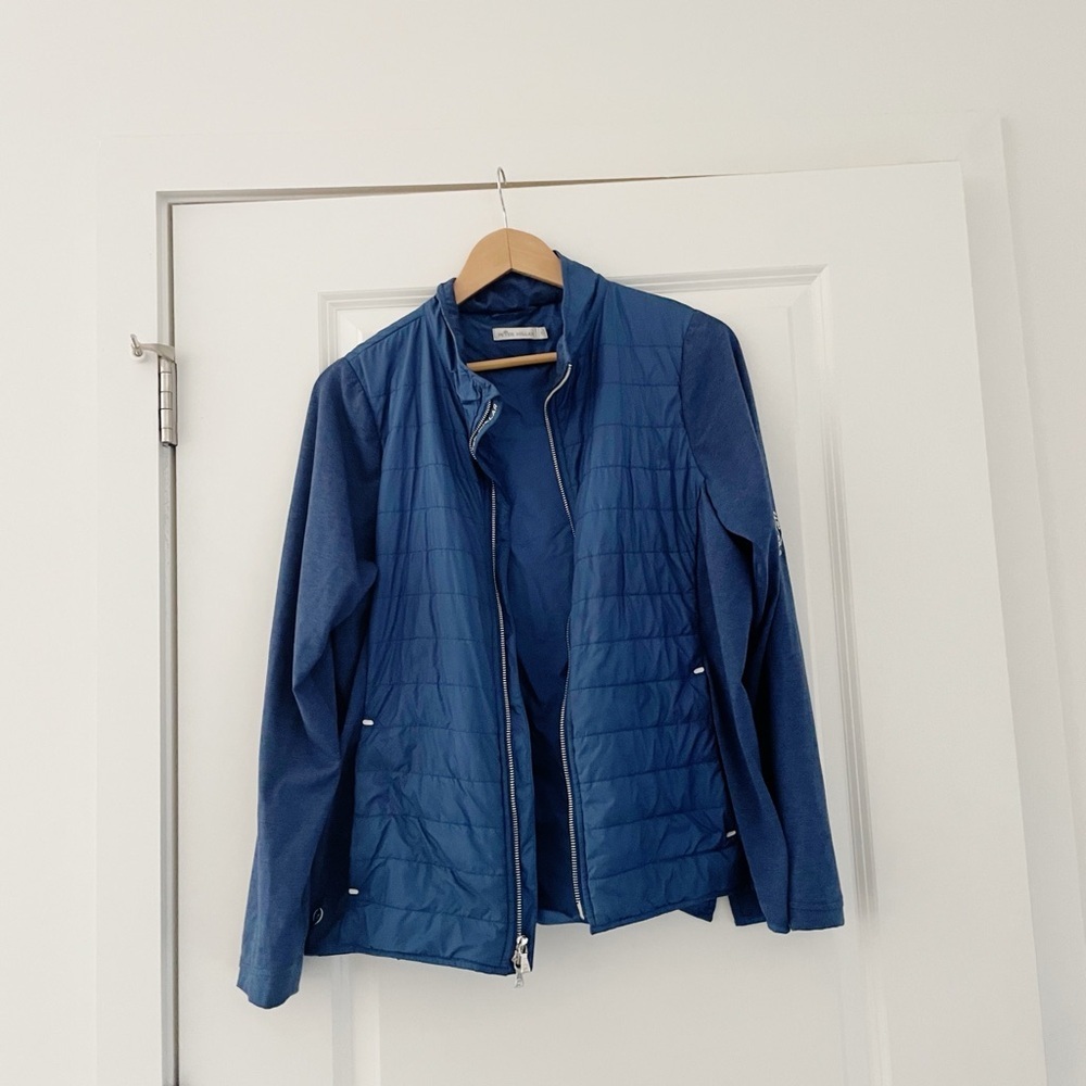 Peter Millar Down Insulated Zip Front Jacket Blue - image 4